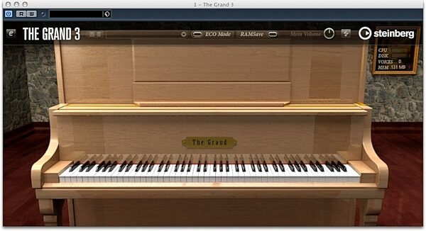 open zoom image for Steinberg The Grand Virtual Grand Piano (Mac and Windows), Screenshot - Upright