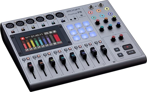 open zoom image for Zoom PodTrak P8 Podcast Recorder and Mixer, Open Box (Like New), Action Position Front