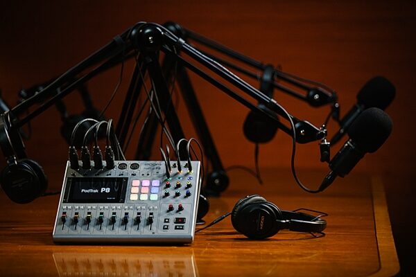 open zoom image for Zoom PodTrak P8 Podcast Recorder and Mixer, Open Box (Like New), Action Position Front