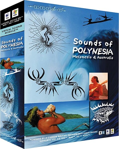 open zoom image for Zero G Sounds of Polynesia Soft Synth (Macintosh and Windows), Box View