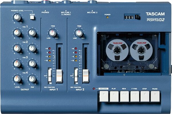 open zoom image for TASCAM Porta02mkII 4-Track Cassette Portastudio, Top