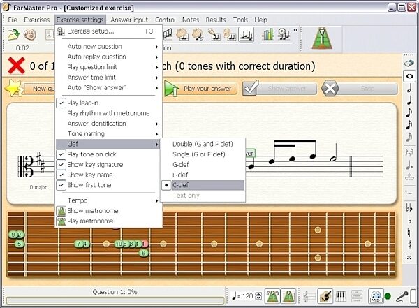 open zoom image for EarMaster School Ear Training Software, Screenshot - Menu Exercise Settings
