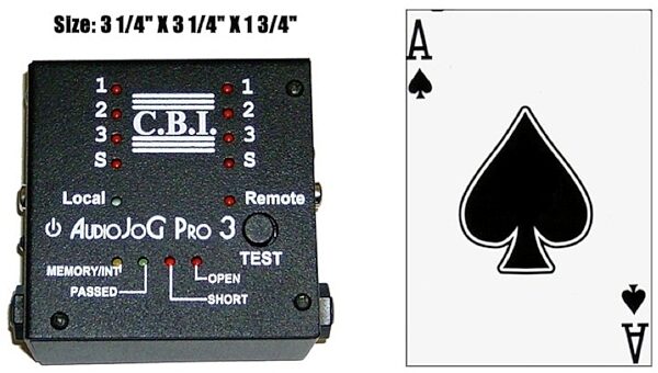 open zoom image for CBI AudioJoG Pro 3 Cable Tester, Size Comparison