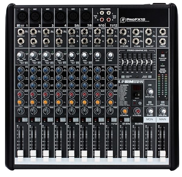 open zoom image for Mackie ProFX12 12-Channel USB Compact Mixer with Effects, Main