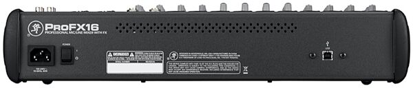 open zoom image for Mackie ProFX16 Effects Mixer with USB (16-Channel), Back
