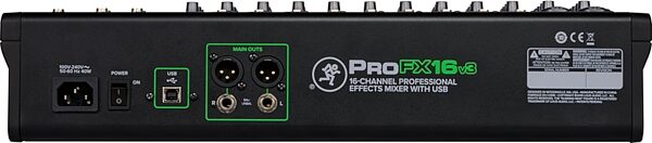 open zoom image for Mackie ProFX16v3 Professional USB Mixer, 16-Channel, New, Action Position Back