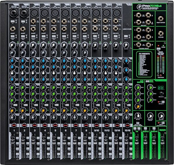 open zoom image for Mackie ProFX16v3 Professional USB Mixer, 16-Channel, New, Action Position Back