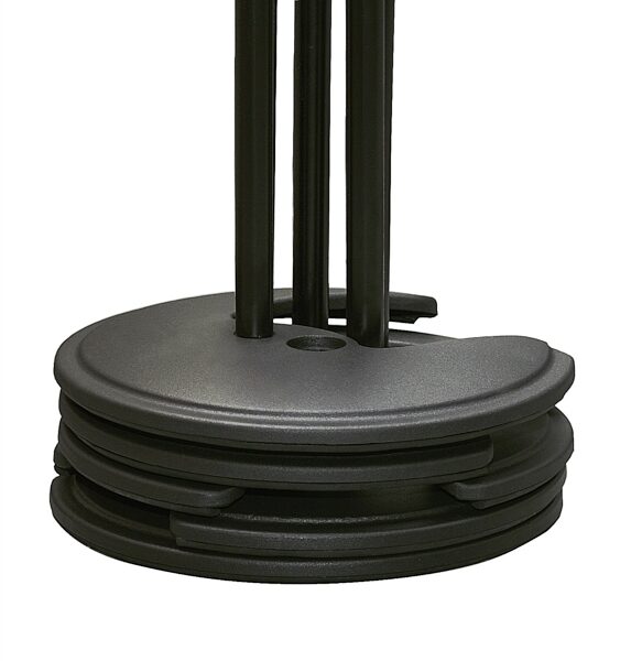 open zoom image for K&M 26075 Stackable Round Base Microphone Stand with Clutch, Fully Stacked