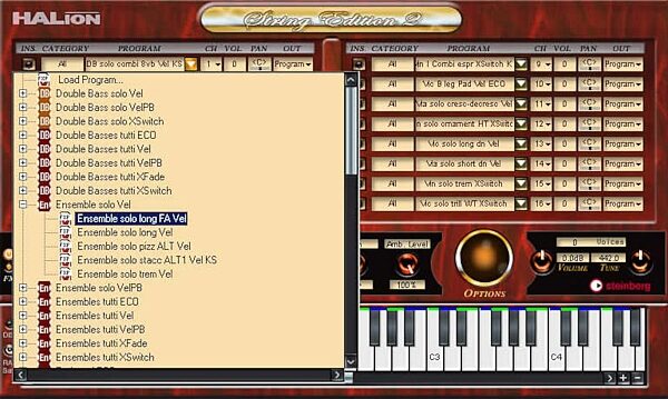 open zoom image for Steinberg HALion String Edition 2, Programs