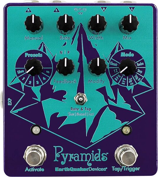 open zoom image for EarthQuaker Devices Pyramids Stereo Flanger Pedal, New, Action Position Back