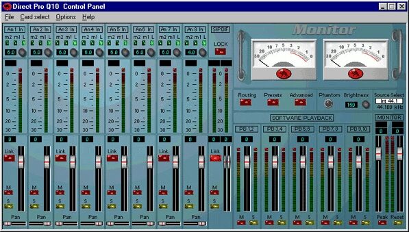 open zoom image for Aardvark Direct Pro Q10 PCI Audio Interface with Cubase LE (Macintosh and Windows), Software - Control Panel