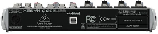 open zoom image for Behringer Q1202USB Mixer, Rear