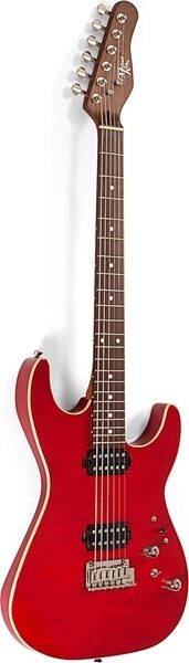 open zoom image for Michael Kelly 1962 Flame Electric Guitar, Trans Red, Open Box (Good), Action Position Front