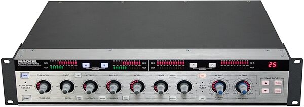 open zoom image for Mackie QuadCompGate 4-Channel Digital Compressor/Gate, Front High Slant