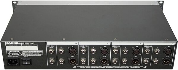 open zoom image for Mackie QuadCompGate 4-Channel Digital Compressor/Gate, Rear High Slant