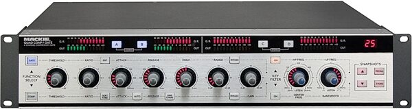 open zoom image for Mackie QuadCompGate 4-Channel Digital Compressor/Gate, Front Slant