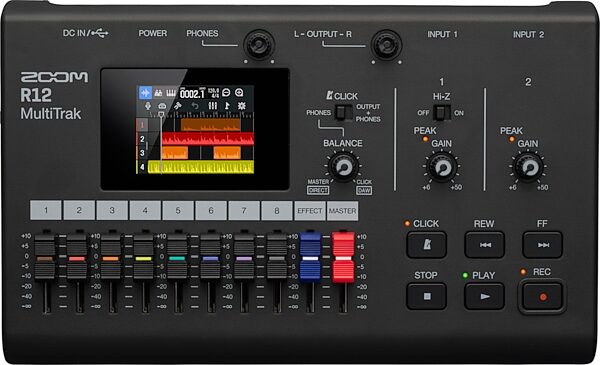 open zoom image for Zoom R12 MultiTrak Digital Recorder, New, Action Position Back