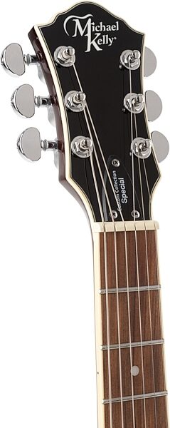open zoom image for Michael Kelly Custom Collection Special Electric Guitar, Striped Ebony, Action Position Back