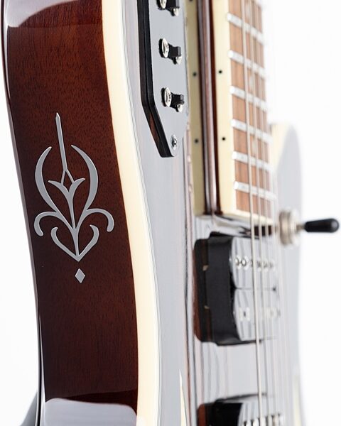 open zoom image for Michael Kelly Custom Collection Special Electric Guitar, Striped Ebony, Action Position Back