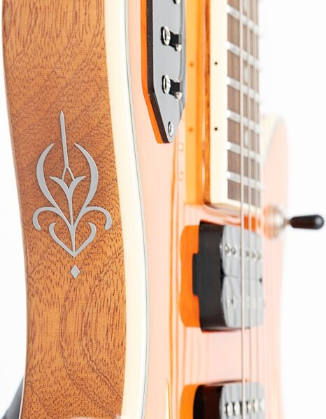 open zoom image for Michael Kelly Custom Collection Special Electric Guitar, Quilt Orange, Action Position Back