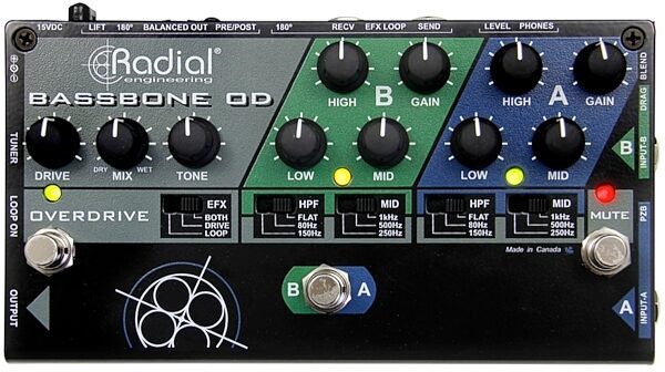 open zoom image for Radial BassBone OD Bass Preamp and DI Pedal, Open Box (Very Good), Main