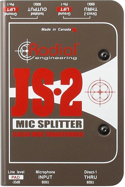open zoom image for Radial JS-2 Passive Mic/Line Splitter, New, Action Position Back