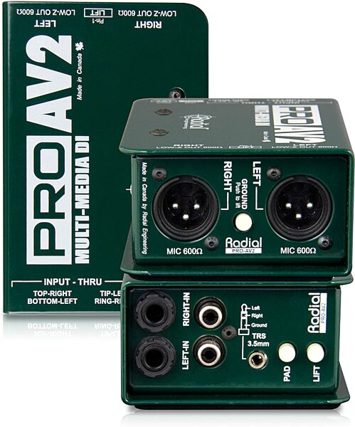 open zoom image for Radial ProAV2 Multi-Media DI 2-Channel Passive Direct Box, New, Action Position Back