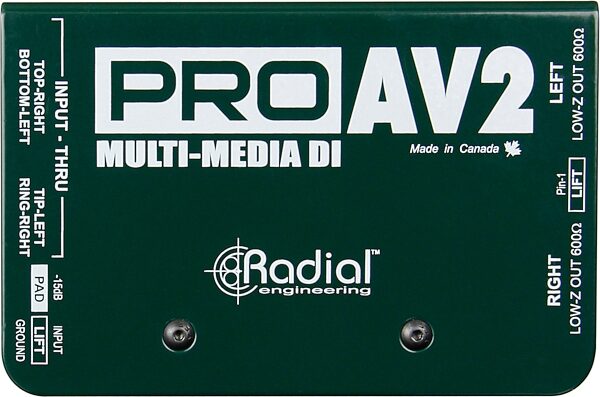 open zoom image for Radial ProAV2 Multi-Media DI 2-Channel Passive Direct Box, New, Action Position Back