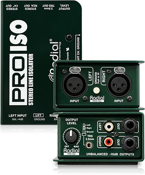 open zoom image for Radial Engineering ProISO Passive Stereo Line Converter, New, Action Position Back