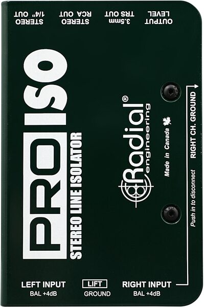 open zoom image for Radial Engineering ProISO Passive Stereo Line Converter, New, Action Position Back