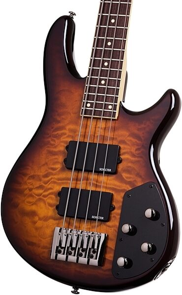 open zoom image for Schecter Raiden Elite-4 Electric Bass, Dark Vintage Sunburst - Body