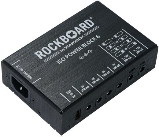 open zoom image for RockBoard ISO Power Block 6 IEC Isolated Multi-Power Supply, New, Action Position Back