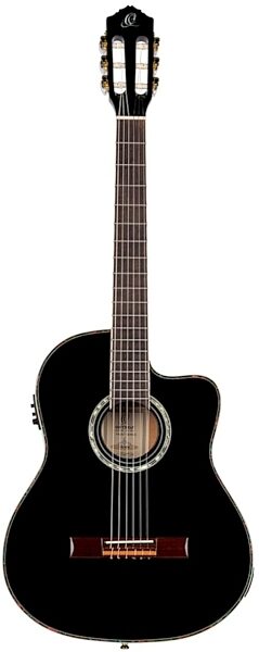 open zoom image for Ortega RCE145 Classical Acoustic-Electric Guitar (with Gig Bag), Black, Open Box (Good), main