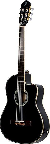 open zoom image for Ortega RCE145 Classical Acoustic-Electric Guitar (with Gig Bag), Black, Open Box (Good), Action Position Back