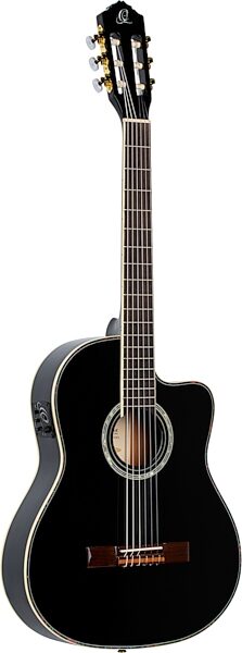 open zoom image for Ortega RCE145 Classical Acoustic-Electric Guitar (with Gig Bag), Black, Open Box (Good), Action Position Back