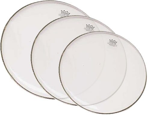 open zoom image for Remo Clear Ambassador Tom Drumhead Pack, 10, 12, and 14 inch, Pack 1, Main