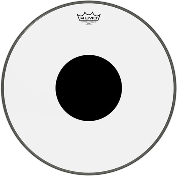 open zoom image for Remo Clear Controlled Sound Bass Drumhead (Black Dot), 18 inch, Action Position Back