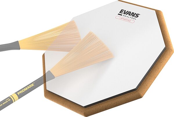 open zoom image for Evans Real Feel 10GAT Attacktile Drum Practice Pad, White, Action Position Back