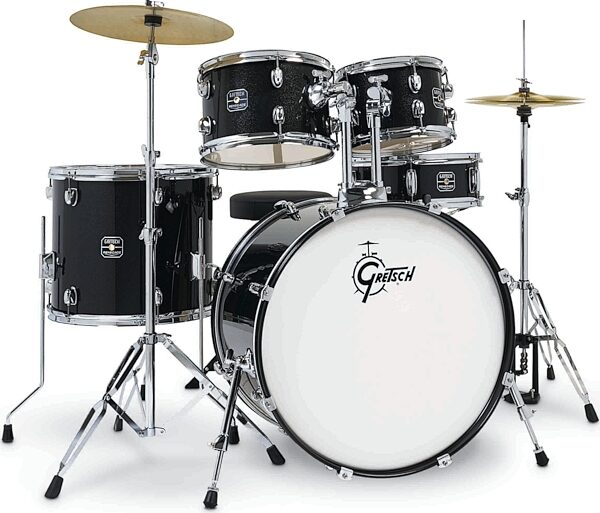 open zoom image for Gretsch RGE625 Renegade Drum Kit with Cymbals (5-Piece), Black Mist, Action Position Back