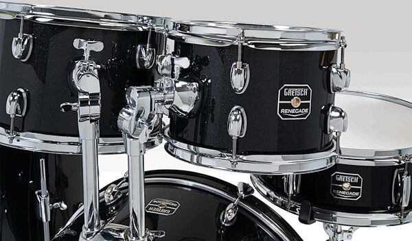 open zoom image for Gretsch RGE625 Renegade Drum Kit with Cymbals (5-Piece), Black Mist, Action Position Back