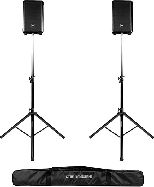 open zoom image for Gator RI-SPKRSTDSET-250-AL Speaker Stand Set (with Gig Bag), New, Action Position Back