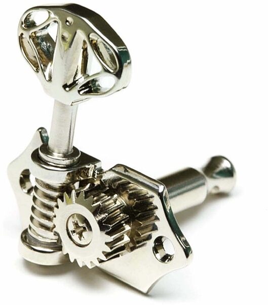 open zoom image for Graph Tech Ratio Open Back Skeleton Button Guitar Tuners (3+3), Nickel, Close