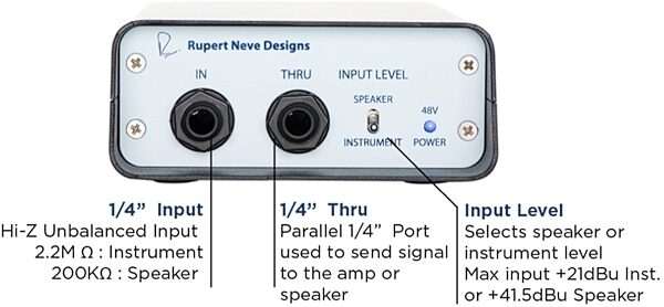 open zoom image for Rupert Neve Designs RNDI Active Transformer DI Box, Open Box (Like New), Diagram