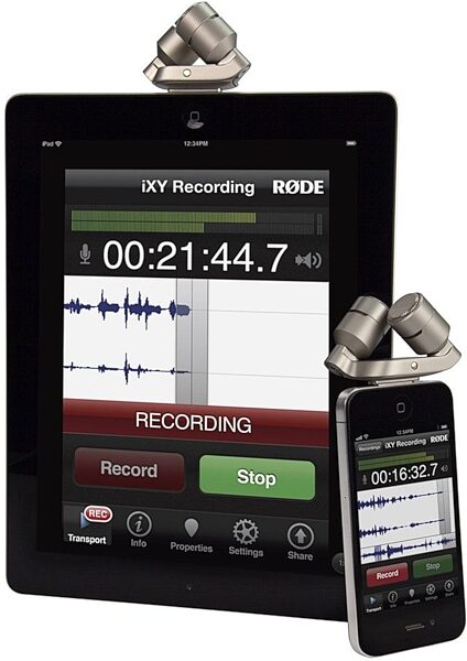 open zoom image for Rode iXY Stereo Recording Microphone for iPhone and iPad with 30-Pin Connector, New, Action Position Back