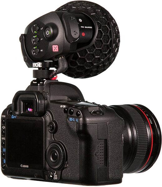open zoom image for Rode SVMX Stereo Video Mic-X Broadcast Stereo Microphone, Action Position Back