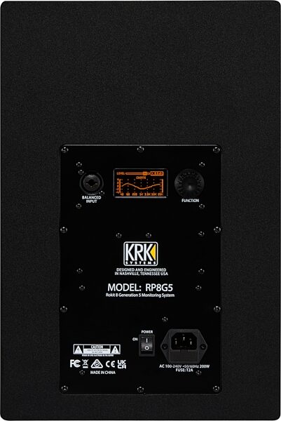 open zoom image for KRK RP8G5 Rokit 8 Generation 5 Studio Monitor, Open Box (Like New), KRK-ROKIT-8-GENERATION-FIVE-POWERED-STUDIO-MONITOR-Back