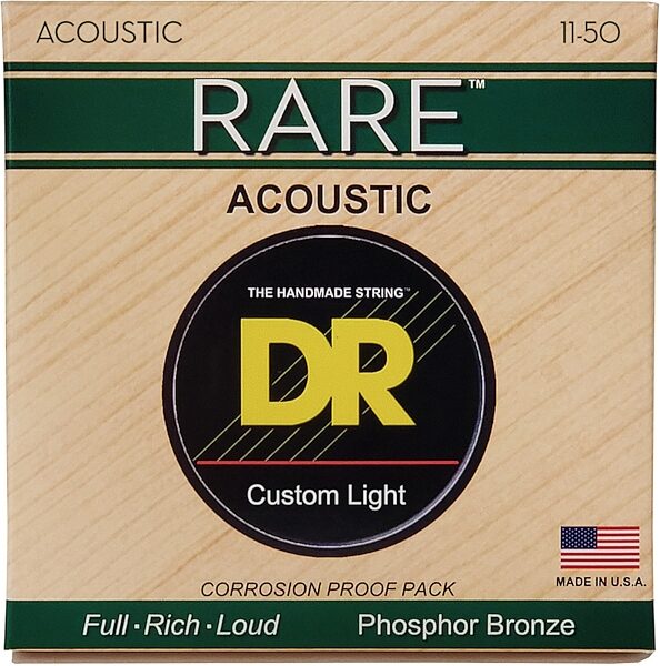 open zoom image for DR Strings Rare Acoustic Guitar Strings, Custom Light, 11-50, RPML-11, view