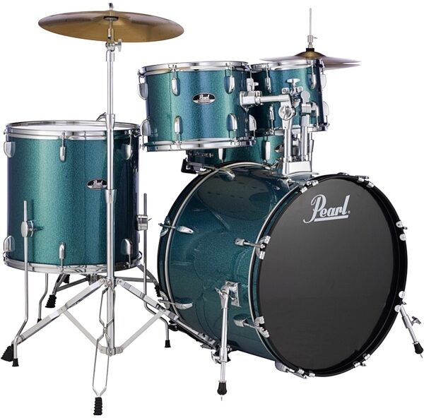 open zoom image for Pearl RS525SC Roadshow Complete Drum Kit, 5-Piece, Blue Glitter, Side