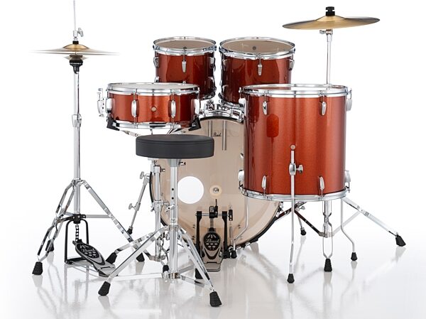 open zoom image for Pearl RS525SC Roadshow Complete Drum Kit, 5-Piece, Burnt Orange, Action Position Back