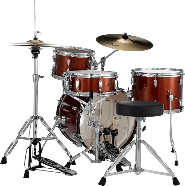 open zoom image for Pearl RS584C Roadshow Complete Bop Drum Kit, 4-Piece, Burnt Orange, Action Position Back